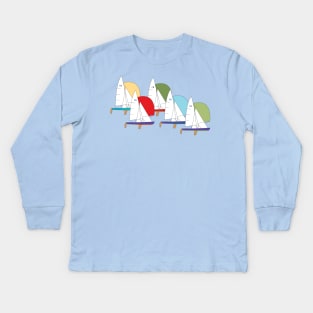 Flying Dutchman Sailboats Racing Kids Long Sleeve T-Shirt